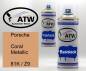 Preview: Porsche, Coral Metallic, 81K / Z9: 400ml Sprühdose + 400ml Klarlack - Set, von ATW Autoteile West.
